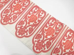 花更紗模様織り出し　名古屋帯